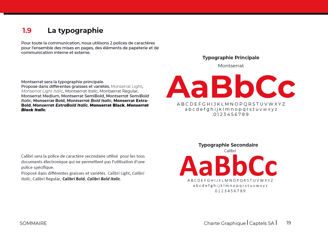TYPOGRAPHIE CHARTE GRAPHIQUE CAPTELS