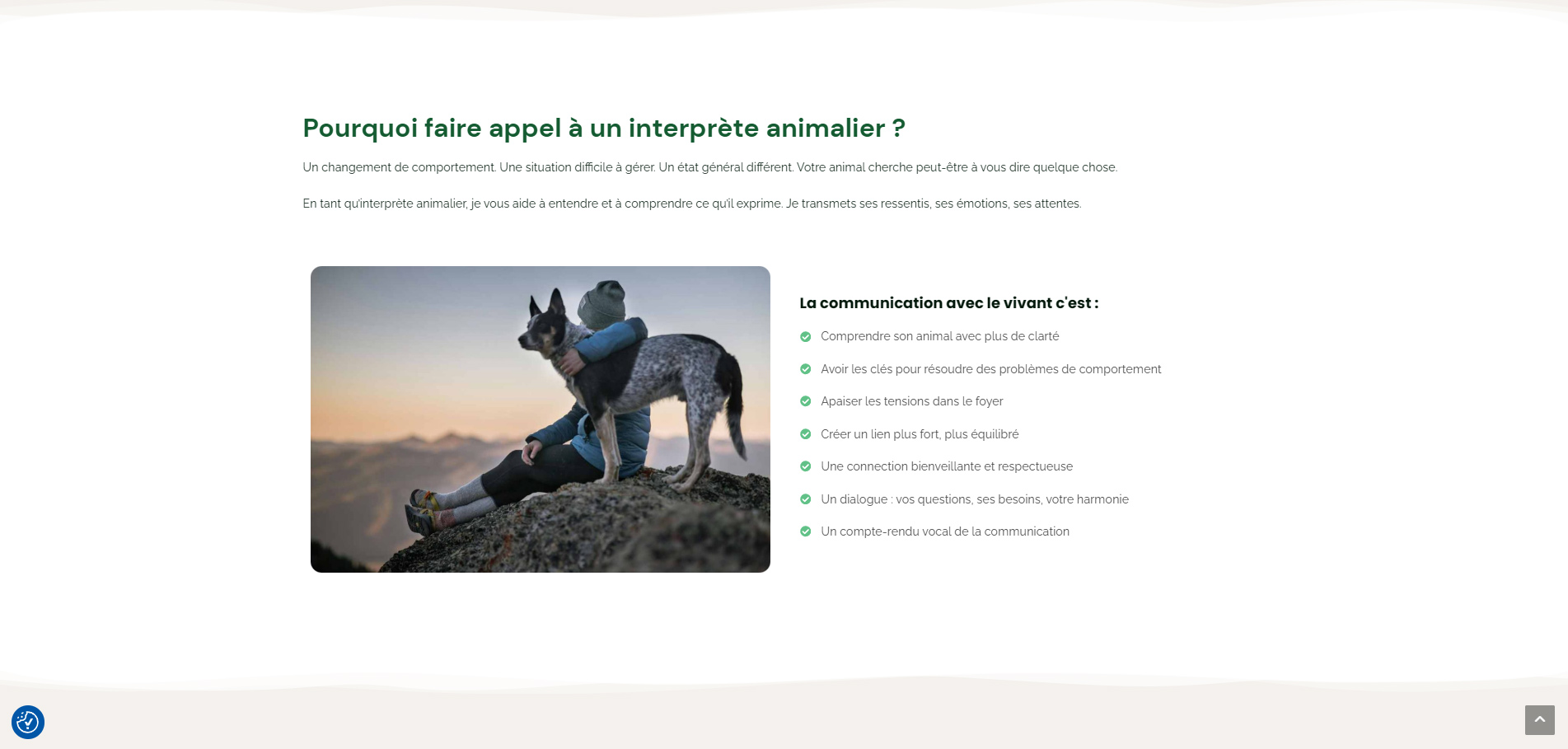 PAGE D'ACCUEIL POURQUOI FAIRE APPEL A UN INTERPRÈTE ANIMALIER