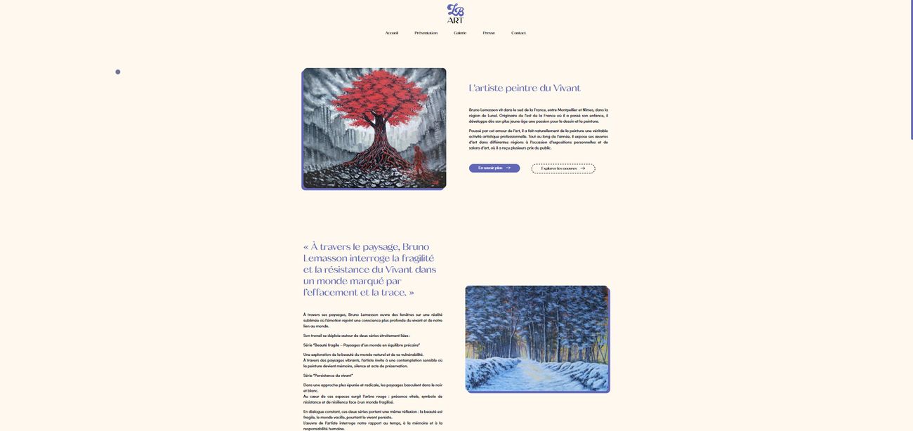 Une page d'accueil immersive
