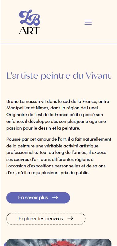Nouveau site LB-Art, version mobile